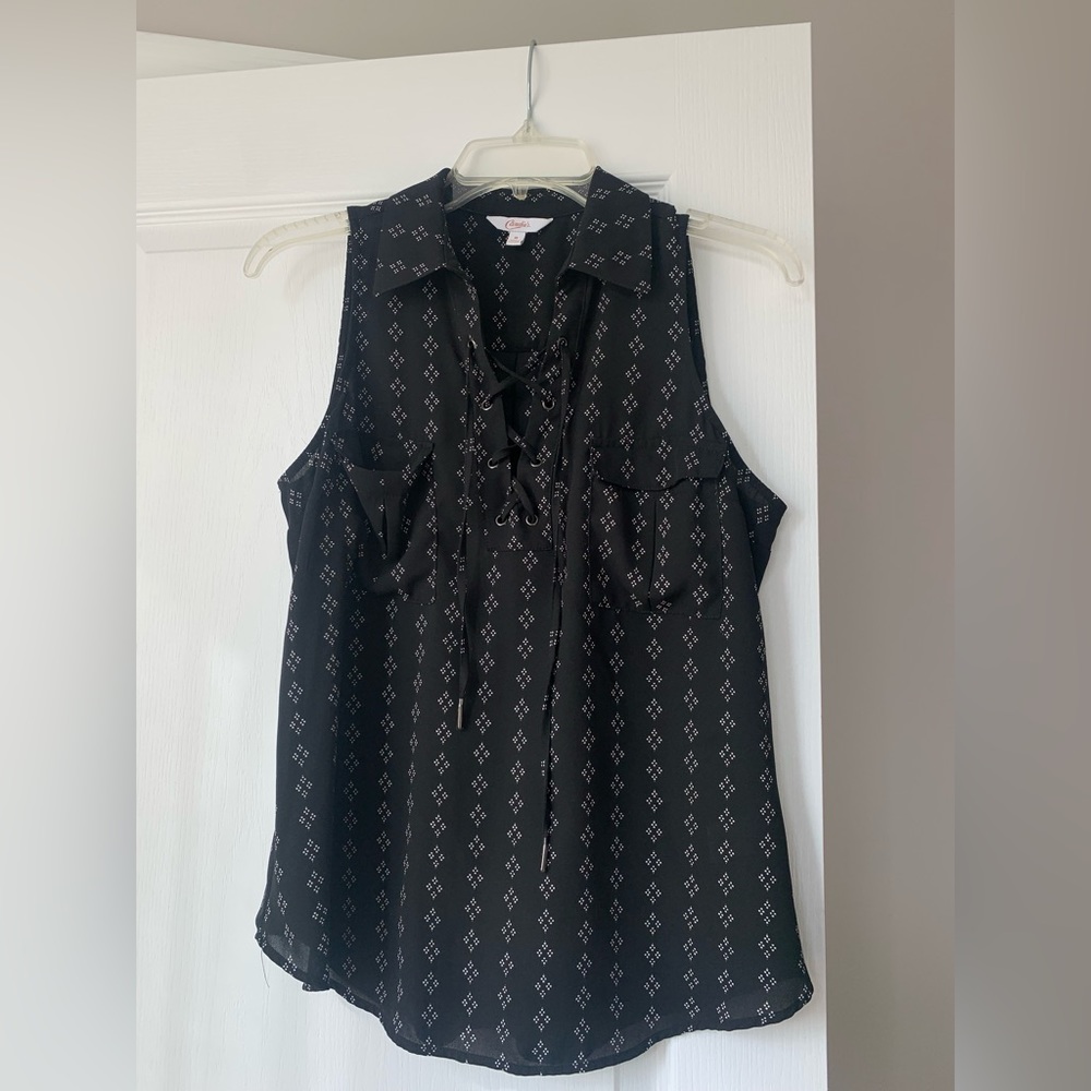 Candies collared sleeveless blouse